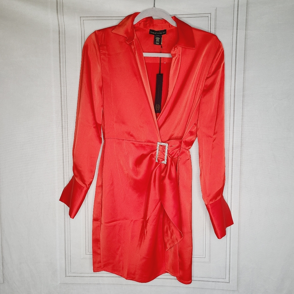 NWT House of Harlow 1960 Crystal Wrap Dress